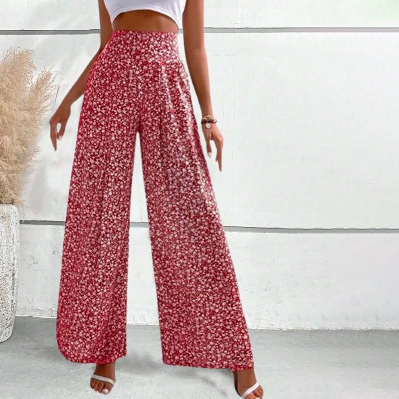 Levoire | Pantalon À Fleurs Rouge
