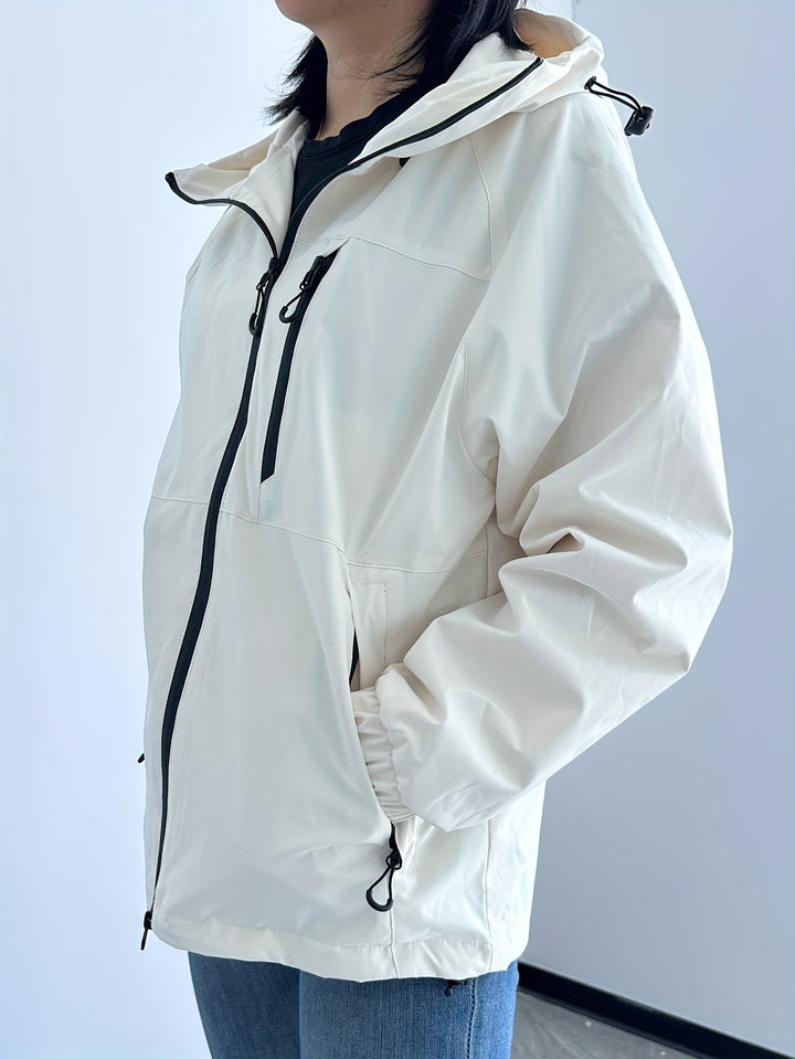Levoire | Veste Femme Imperméable Et Coupe-Vent Avec Capuche Ivoire