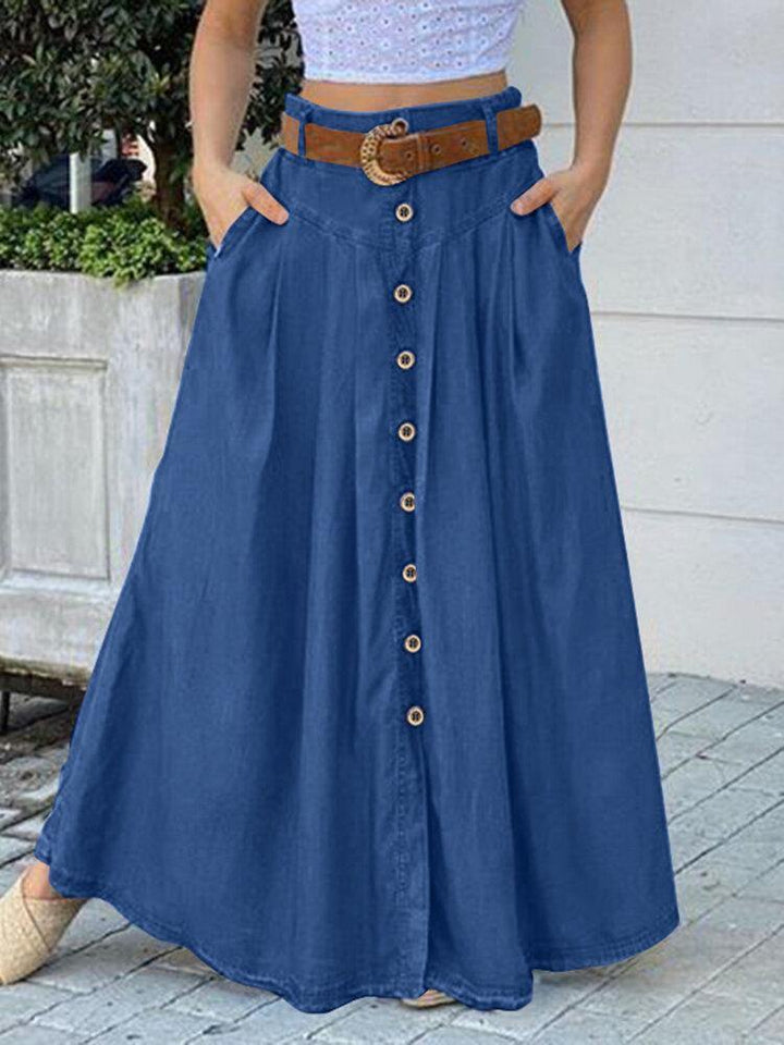 Levoire | Jupe longue uniforme à poches Bleu