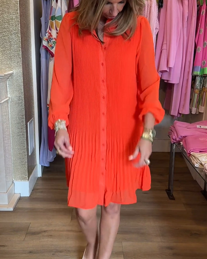 Levoire | Robe Femme Unie Patchwork Plissée Rot