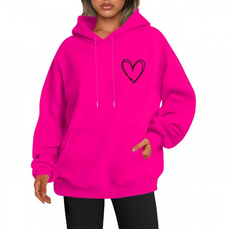 Levoire | Sweat À Capuche Décontracté Long Rosa rouge