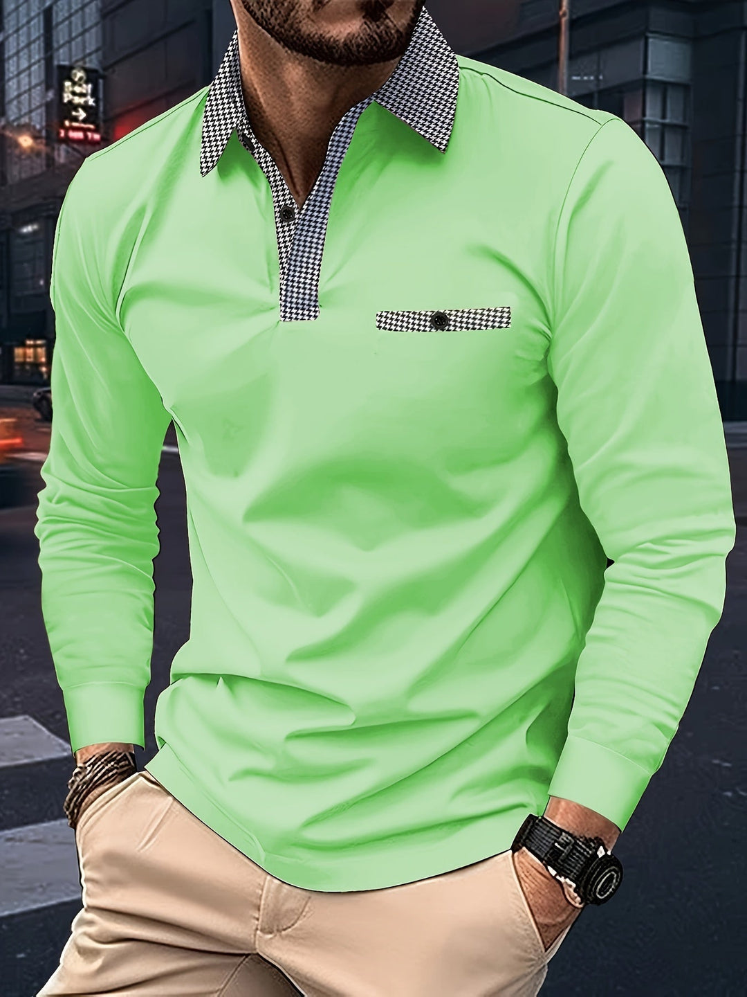 Levoire | Polo Élégant Pour Homme Grasgrün
