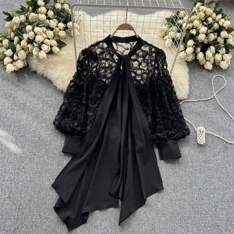 Levoire | Top avec des manches en abat-jour Noir Une taille