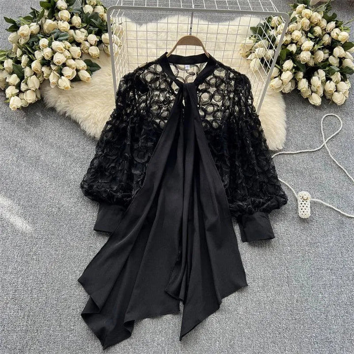 Levoire | Top avec des manches en abat-jour Noir Une taille