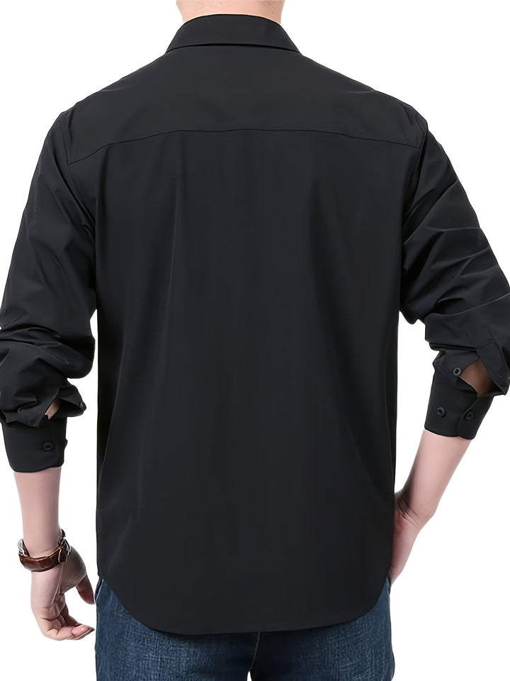 Levoire | Pour Hommes Chemise Cargo À Manches Longues Décontractée Unie