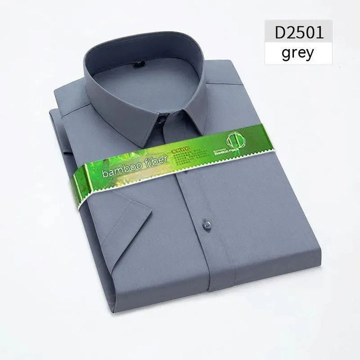 Levoire | Chemise pour hommes en viscose de bambou unie Helle Gris