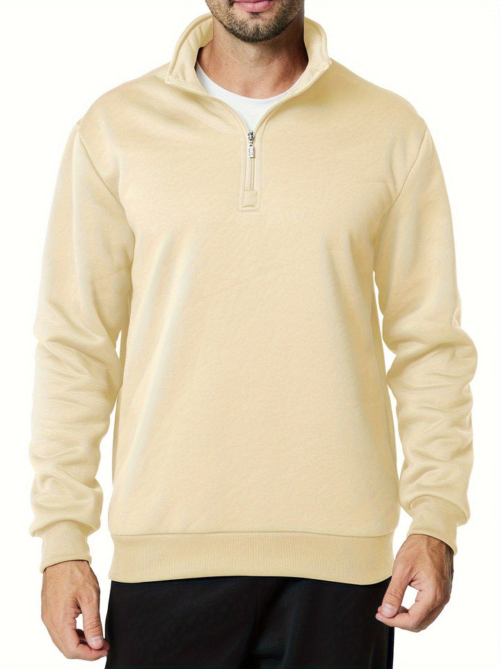 Levoire | Sweat-Shirt Décontracté Pour Hommes Avec Zip Et Poches Champagne