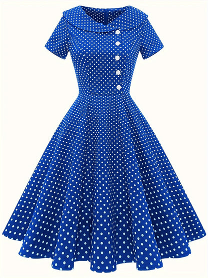 Levoire | Robe midi à pois pour femme Bleu