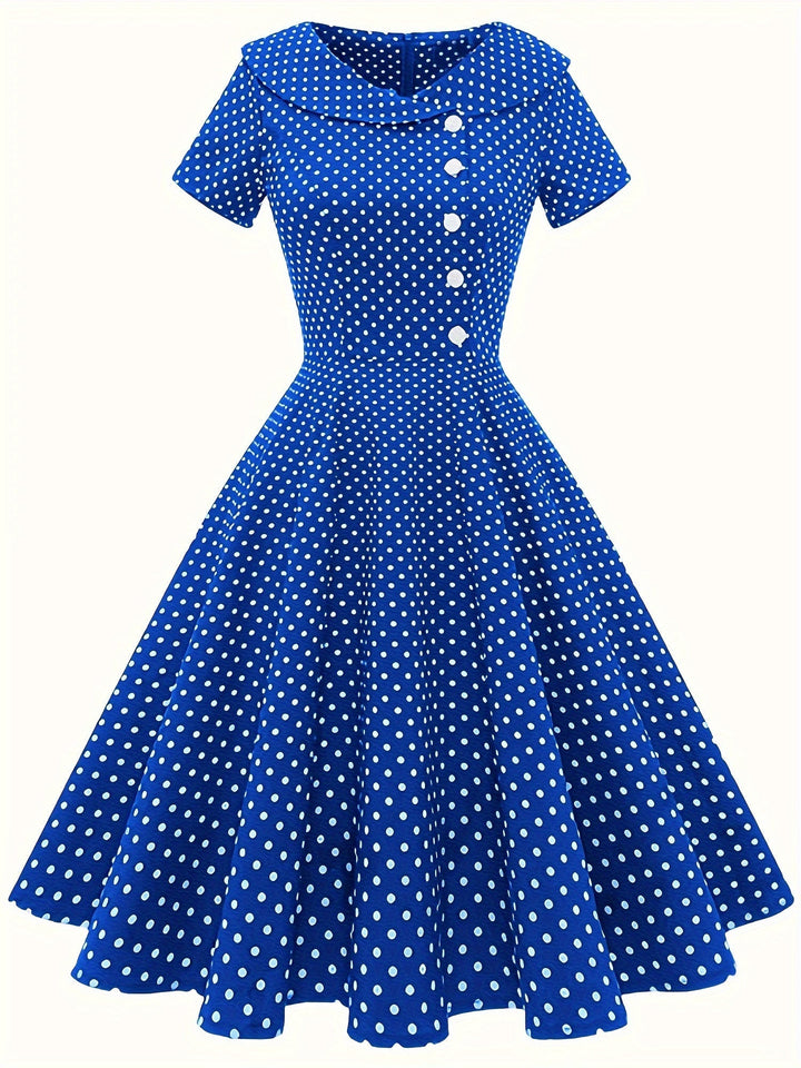 Levoire | Robe midi à pois pour femme Bleu