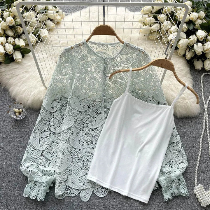 Levoire | Chemisier femme à col rond Vert clair Une taille