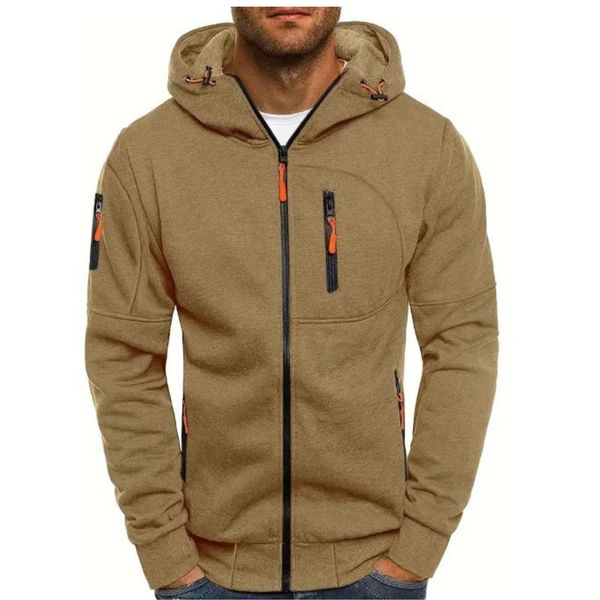Levoire | Sweat À Capuche De Loisirs Avec Fermeture Éclair Chameau