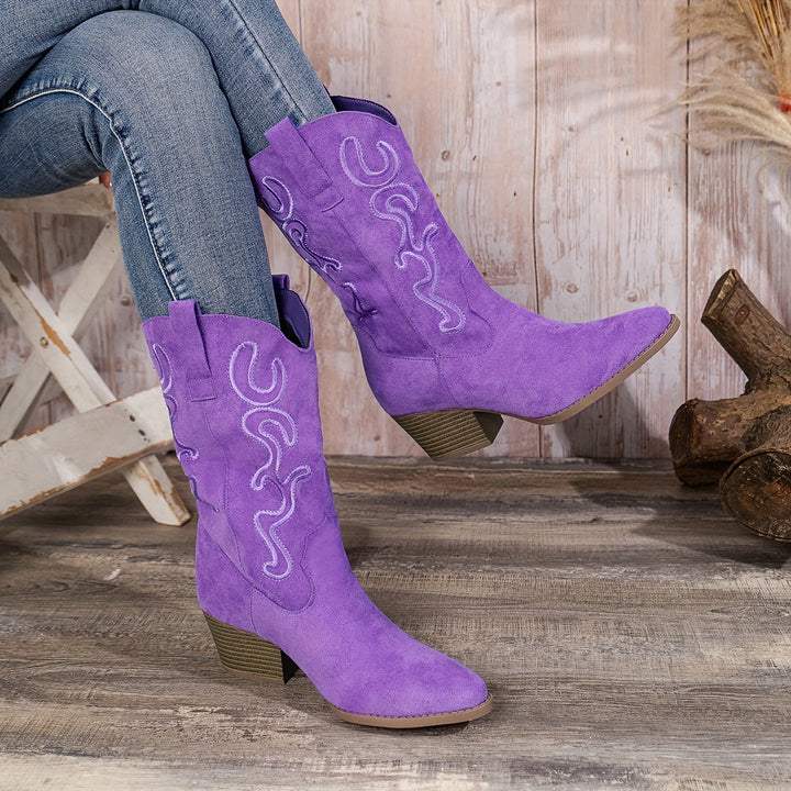 Levoire | Bottes Pour Femmes Élégantes À Talons Épais Lilas