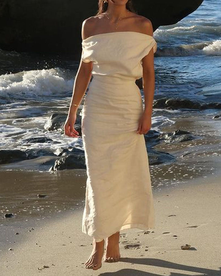 Levoire | Robe En Lin À Une Épaule Élégante