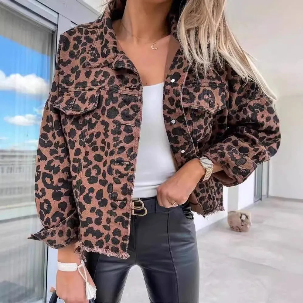 Levoire | Veste femme à motif léopard et poche Motif léopard