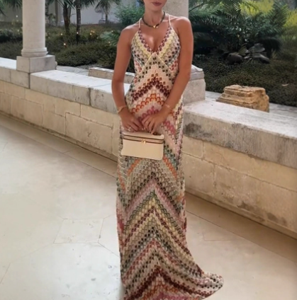 Levoire | Robe À Épaule Décalée Rayée Multicolore