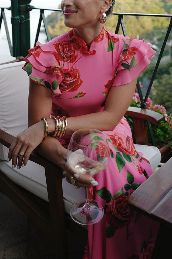 Levoire | Robe Maxi Fleurie Sans Manches Élégante