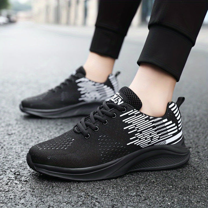 Levoire | Chaussures Trendy Confortables À Lacets Avec Semelle Souple Pour Hommes Noir Blanc