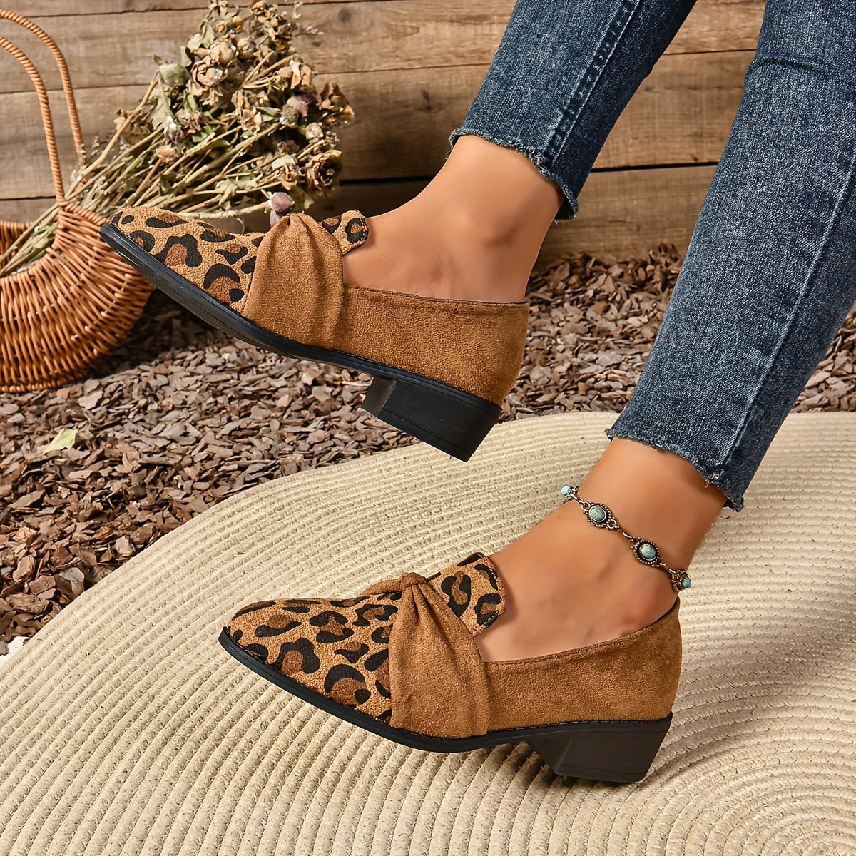 Levoire | Sandales Pour Femmes Élégantes À Motif Léopard Avec Lacets