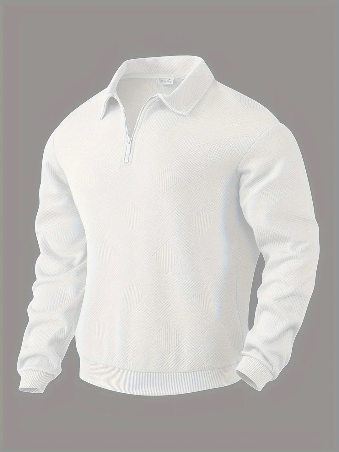 Levoire | Pull Confortable à Col Zippé à Manches Longues Blanc