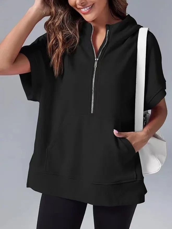 Levoire | Rento à manches courtes hoodie Noir