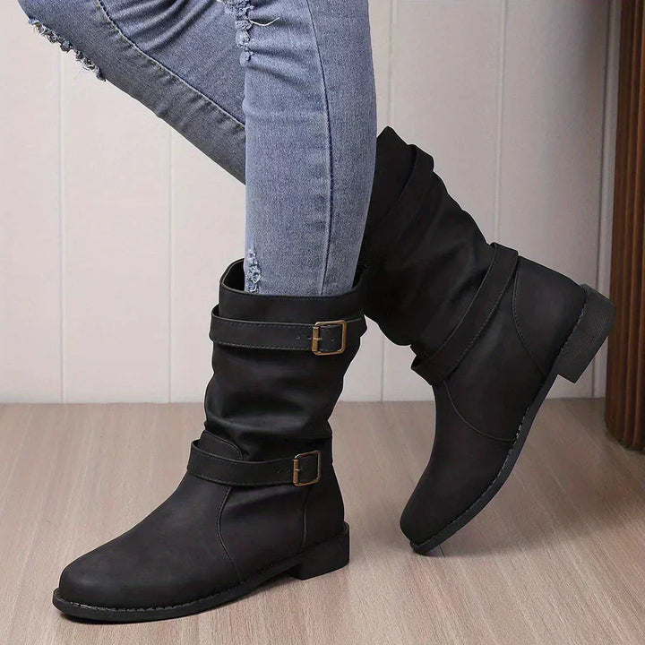Levoire | Bottes De Cheville Western À Boucle Vintage Pour Femmes Noir