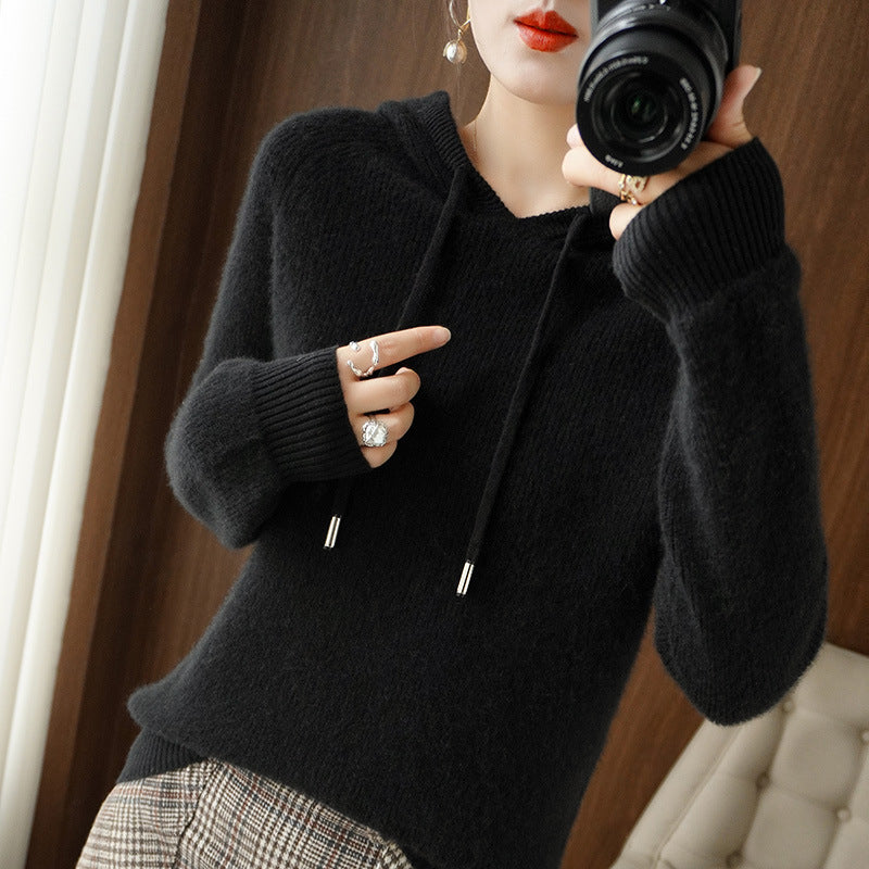 Levoire | Pull Confortable Avec Capuche Noir classique