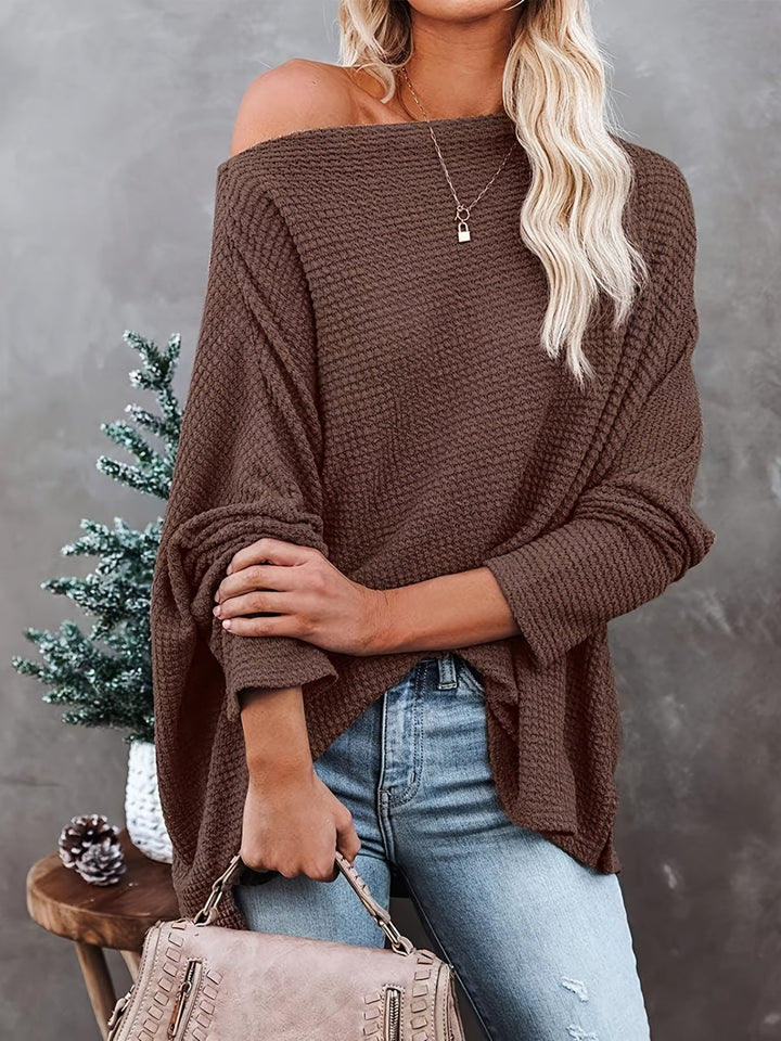 Levoire | Pull En Tricot À Épaules Dénudées À Manches Longues Grande Taille