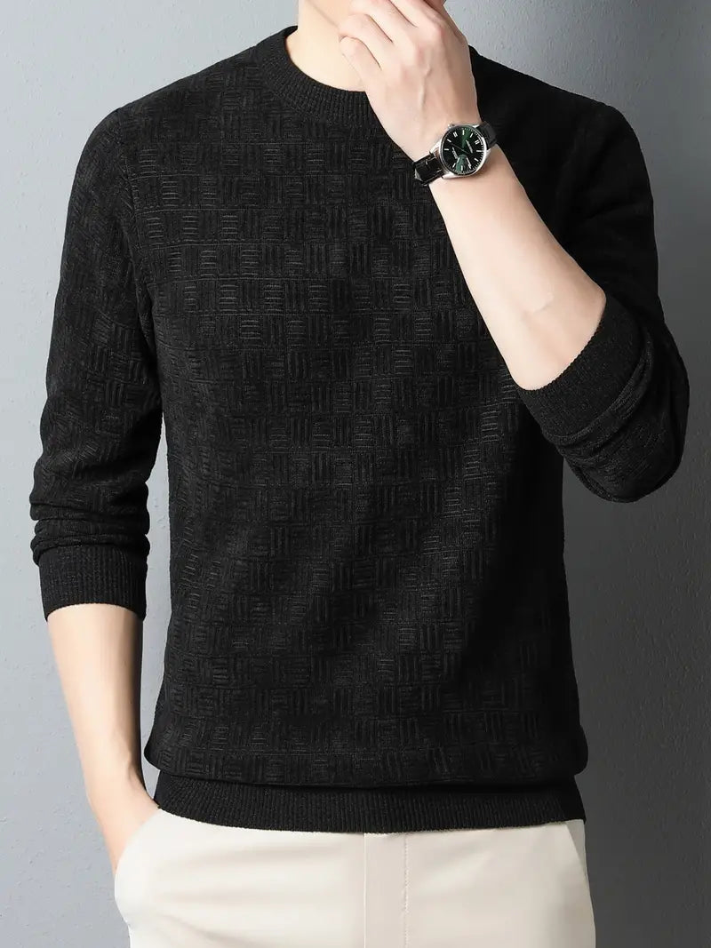 Levoire | Sweat-Shirt De Luxe Élégant Avec Col Rond Pour Hommes Noir
