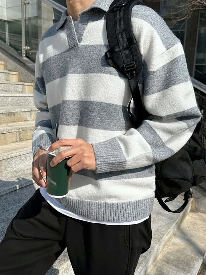 Levoire | Mies Pull-Over Avec Des Blocs De Couleur Et Des Rayures