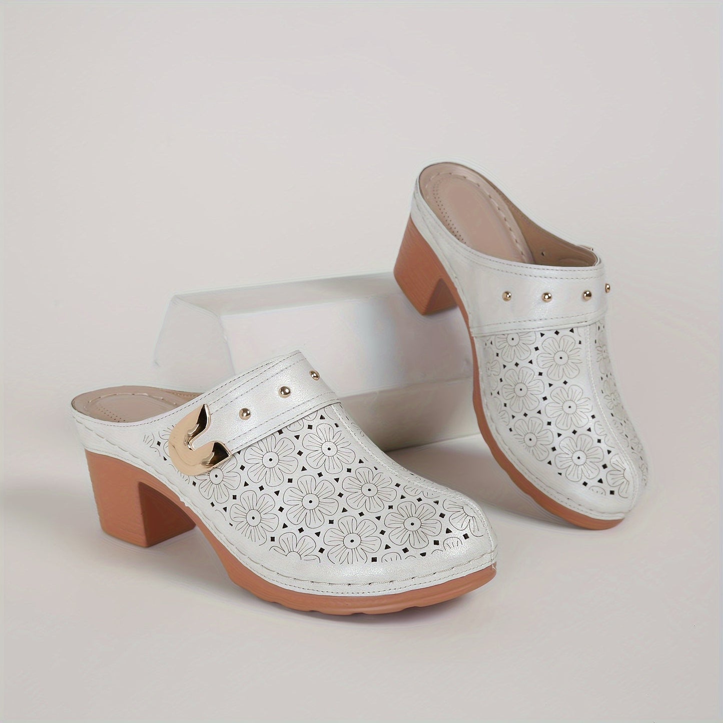 Levoire | Chaussures À Fleurs À Talons Hauts Blanc