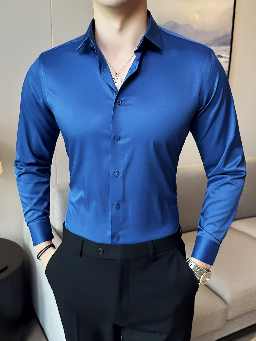Levoire | Classique Uni Manches Longues Chemise