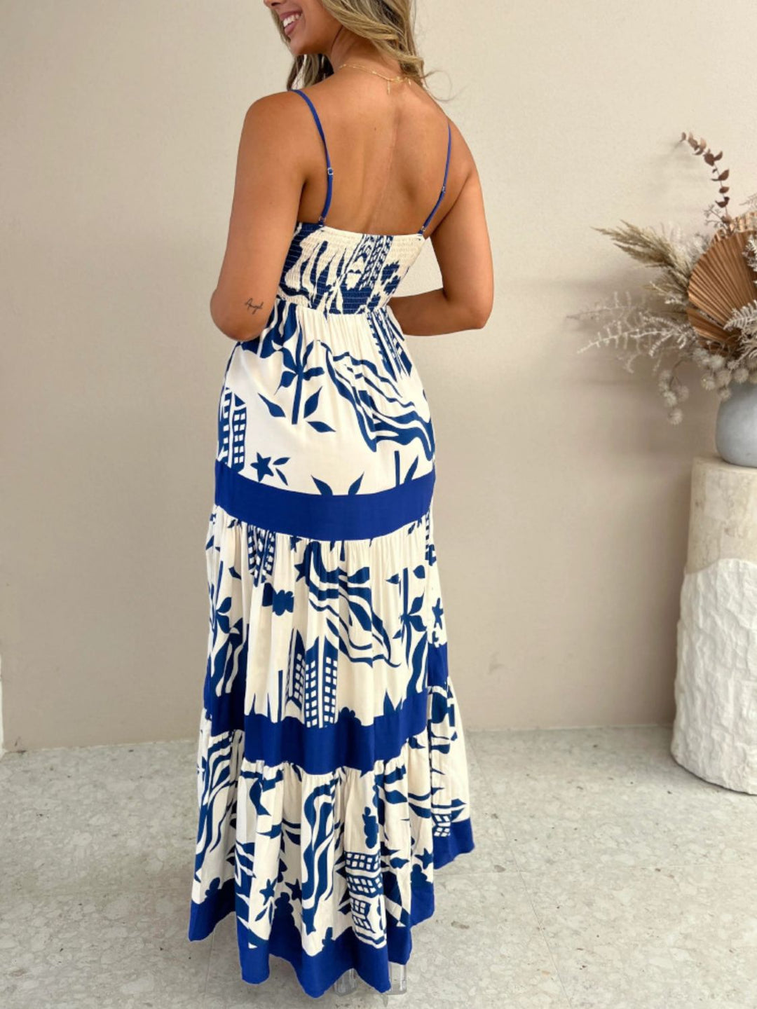 Levoire | Robe Maxi Cami À Découpe Carrée Imprimée