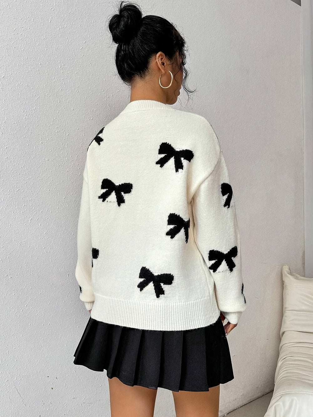 Levoire | Manches Longues Col Rond Arc Imprimé Pull