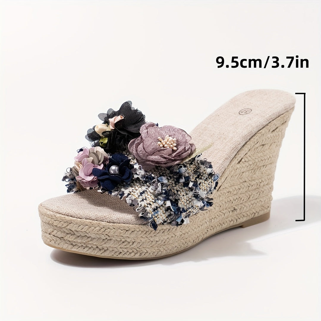Levoire | Espadrilles Fleuries Pour Femmes Avec Talons