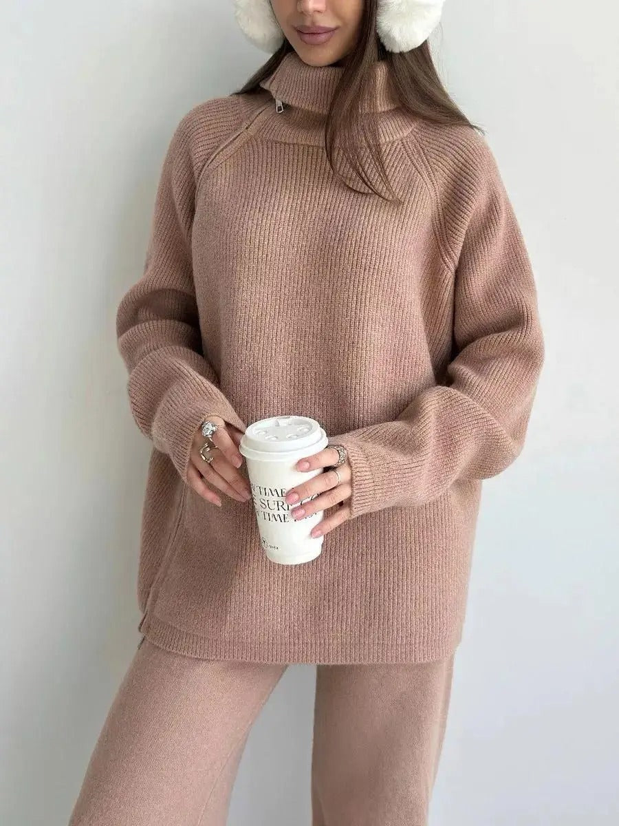 Levoire | Ensemble En Tricot Confortable Khaki Une taille