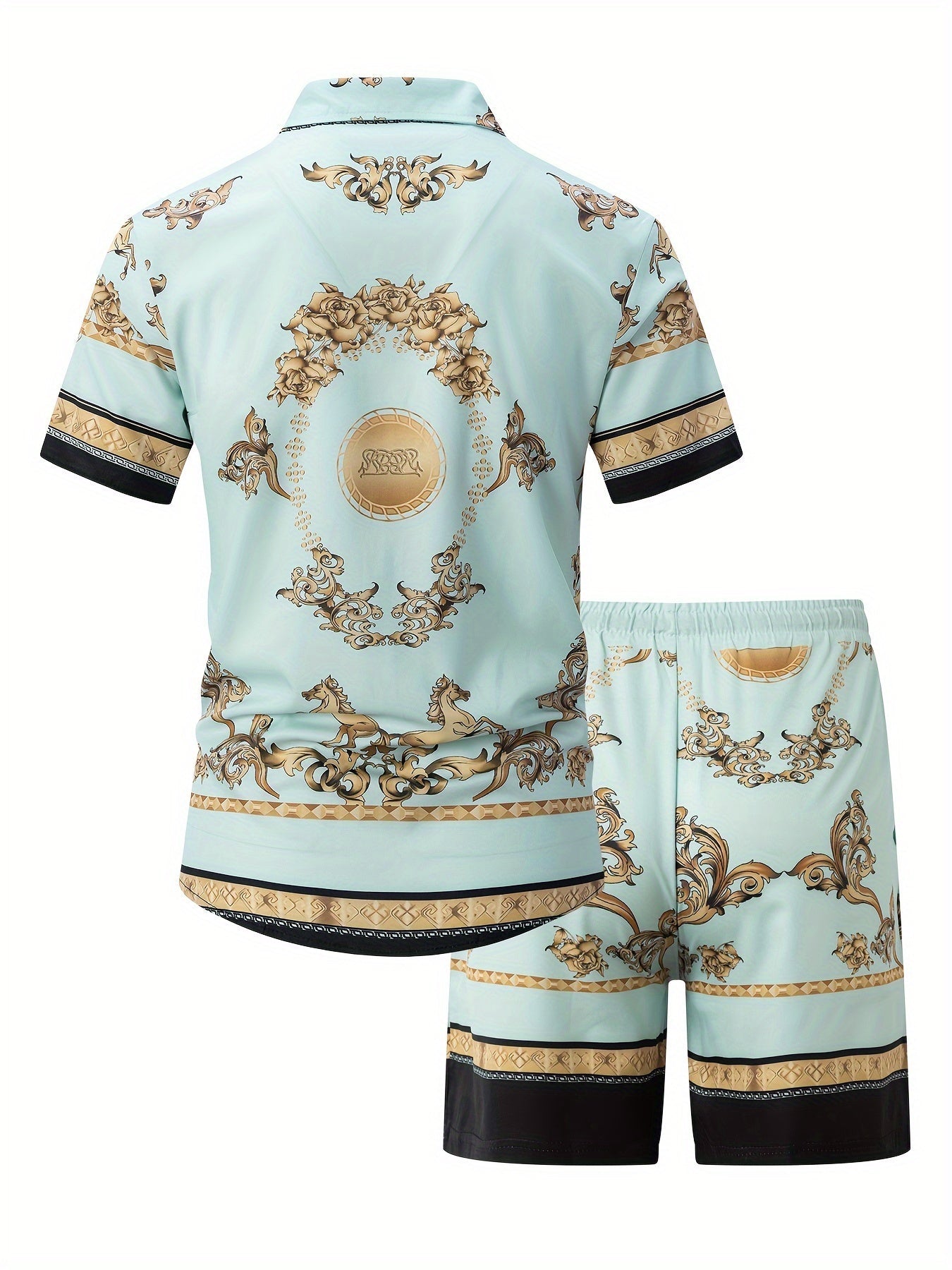 Levoire | 2 Pièces Costume Homme Avec Motif Floral Doré