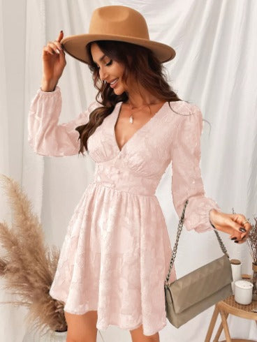 Levoire | Robe Satin Délicate À Manches Courtes Rosa