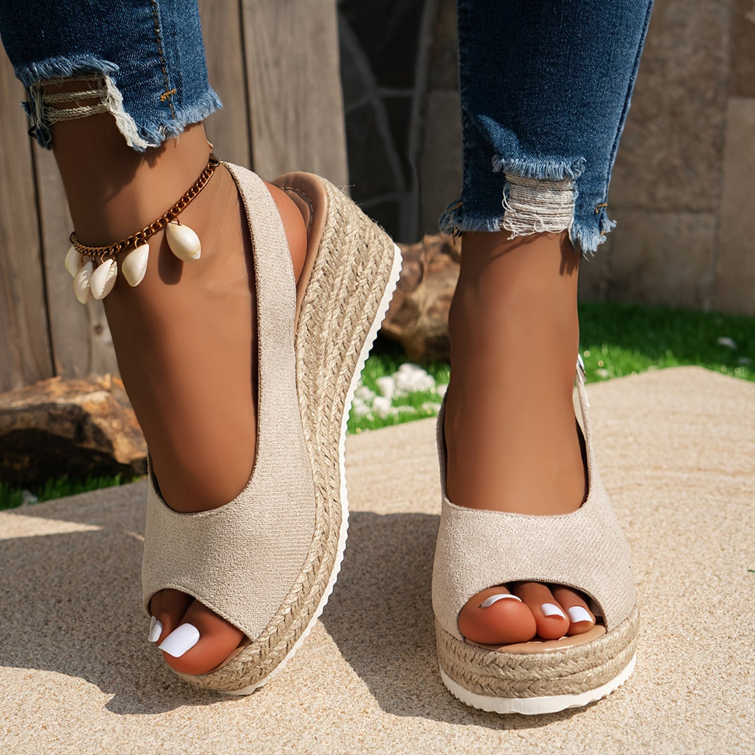 Levoire | Espadrilles-Sandales Avec Talon Ouvert Et Bout Ouvert Khaki