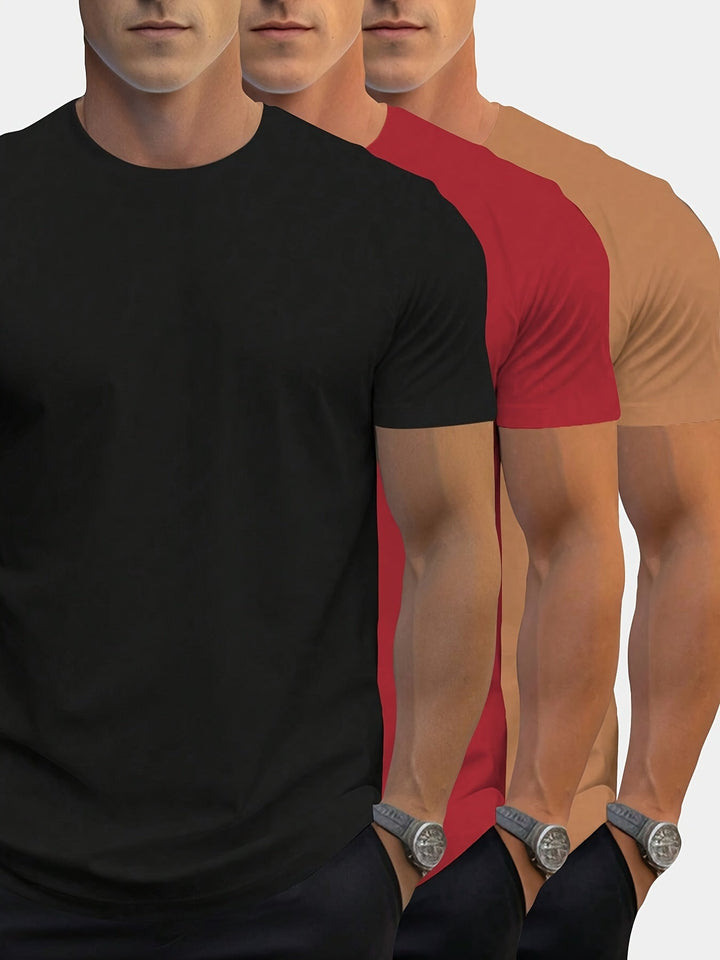 Levoire | Setti 3 T-Shirts Pour Hommes À Manches Courtes Et Col Rond