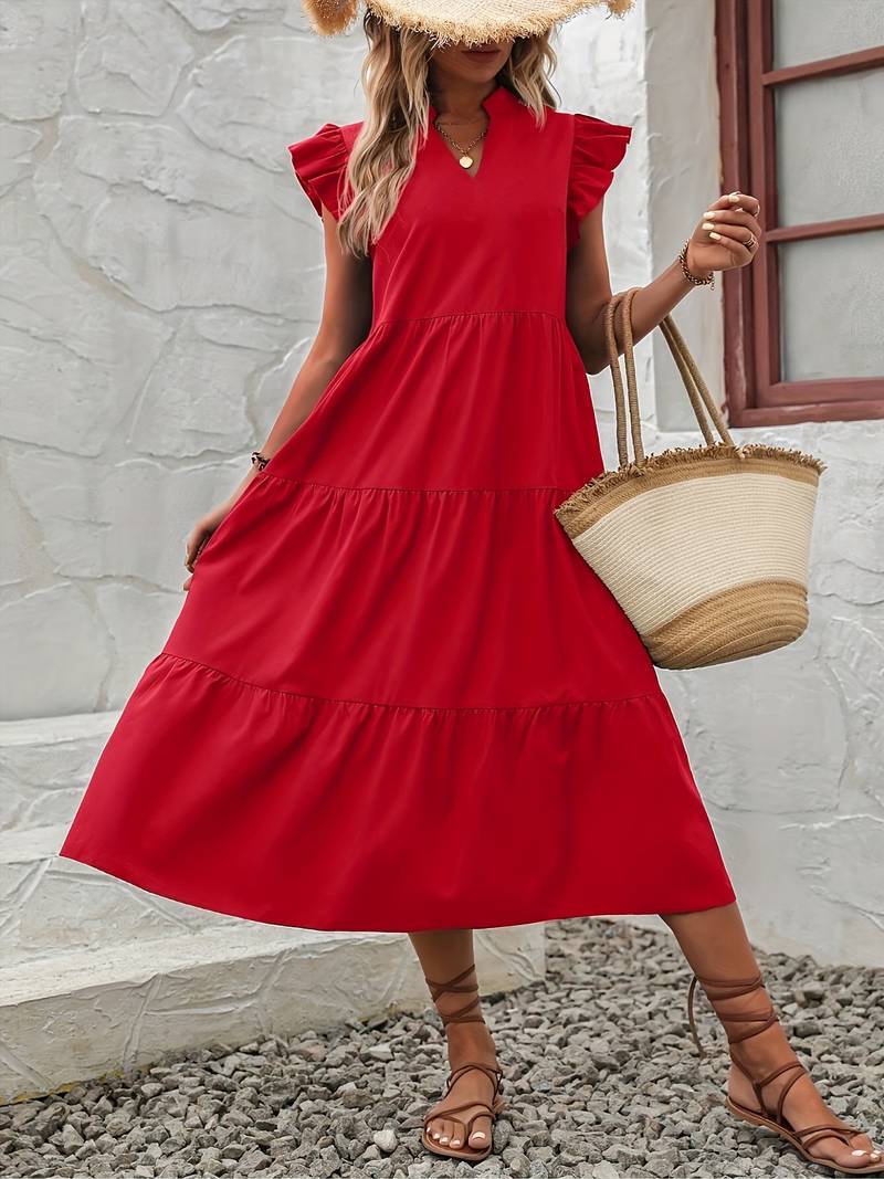 Levoire | Robe Élégante À Manches Volantées Pour Le Printemps Et L'Été