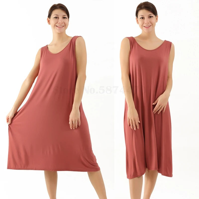 Levoire | Chemise De Nuit Sans Manches Matériau Doux Rot