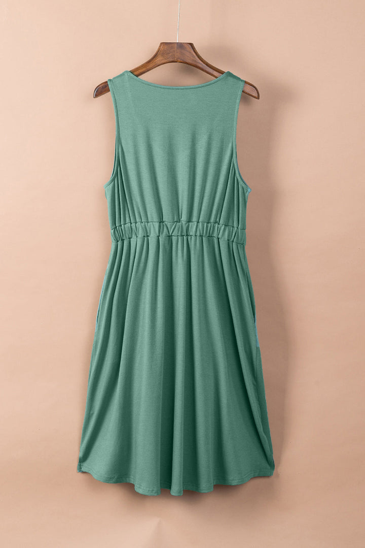 Levoire | Robe Mini Sans Manches À Col Montant Avec Boutonnière Pour Femmes