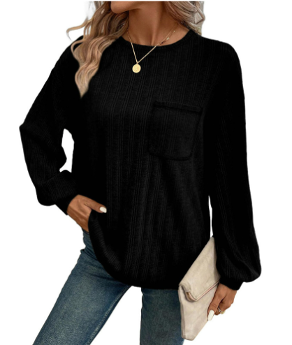 Pull décontracté pour femmes avec détails en volants et poches Levoire