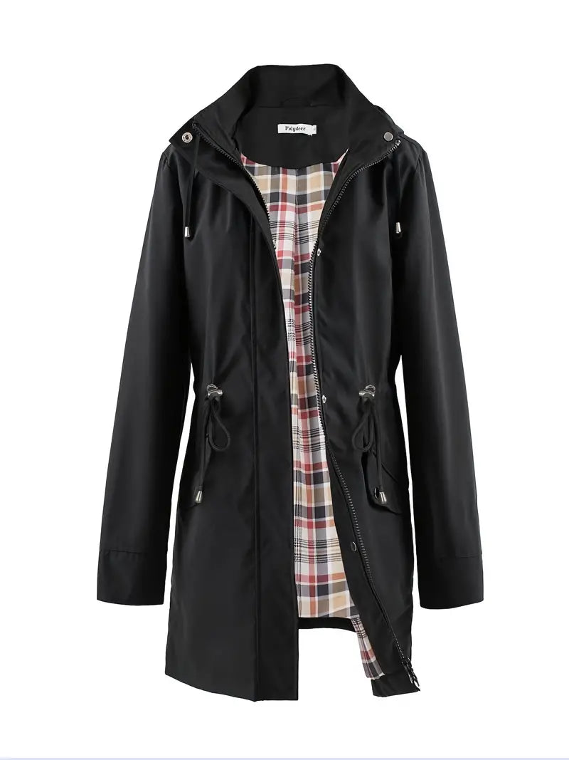 Levoire | Veste De Pluie Décontractée Avec Capuche Noir