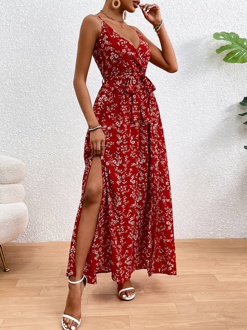 Levoire | Robe Cami Florale À Côtés Fendus
