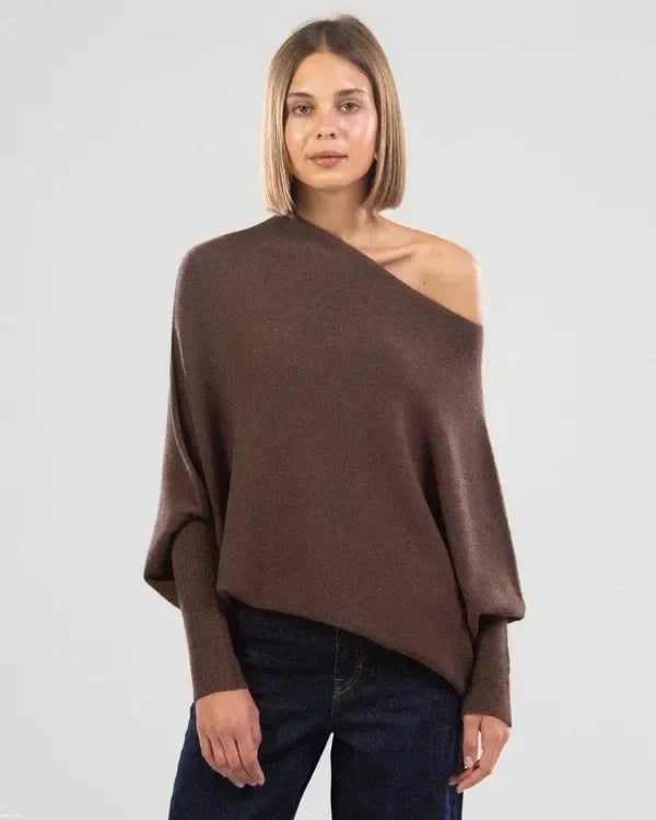 Levoire | Robe Drapée Asymétrique Braun Une taille