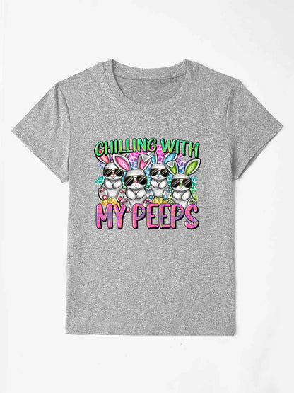 Levoire | CHILLING WITH MY PEEPS T-shirt col rond Gris
