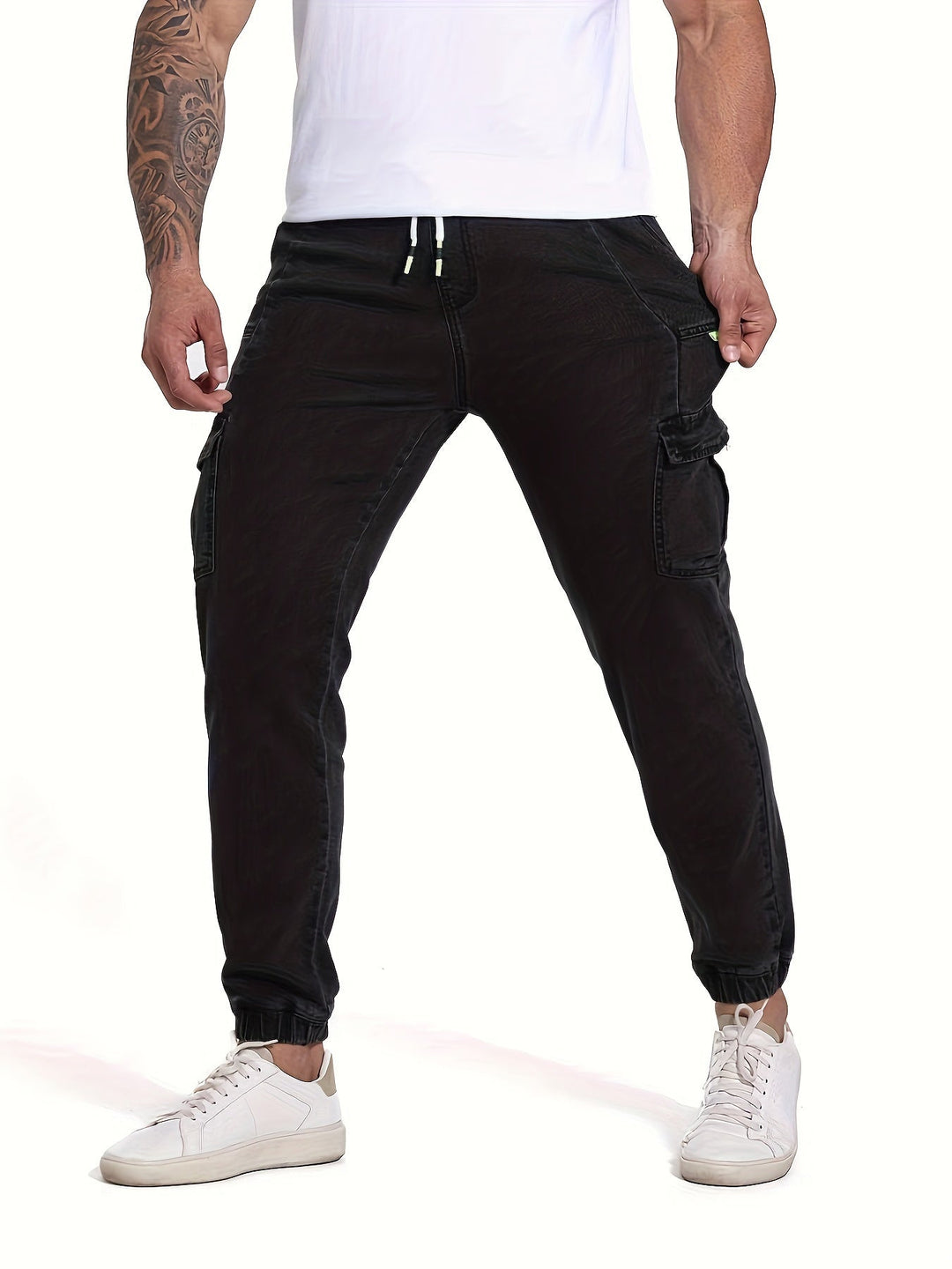 Levoire | Jeans Pour Hommes À Revers Coupe Régulière Avec Cordon