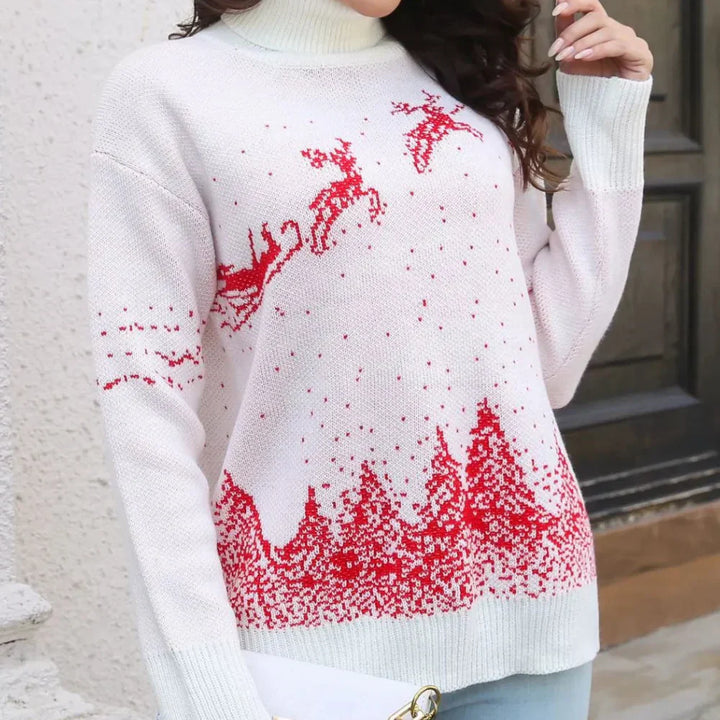 Levoire | Pull De Noël À Col Roulé Tendance Pour Femmes
