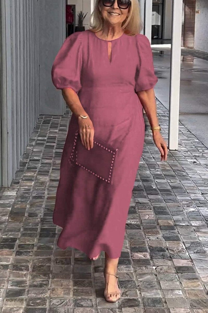 Levoire | Robe Midi Classique Pour Tous Les Jours Rosa